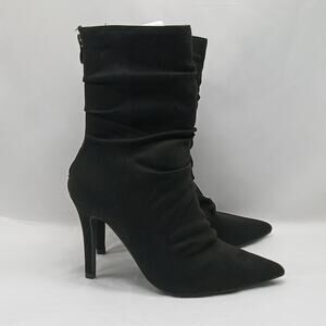 Journee Collection Markie Slouchy Boots Sz 8 Black Faux Suede Whimsygoth Witchy